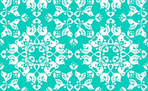 Freyja_forest_teal fabric by bjornonsaturday on Spoonflower - custom fabric