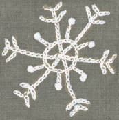 Embroidered Snowflake on Linen