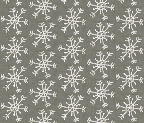 Embroidered Snowflake on Linen