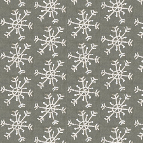 Embroidered Snowflake on Linen