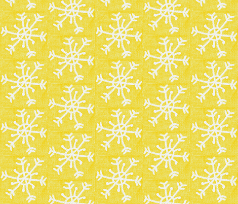 Embroidered Snowflake on Linen-Golden