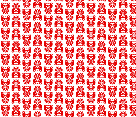 Love Bear -red on white fabric by bjornonsaturday on Spoonflower - custom fabric