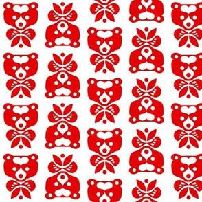 Love Bear -red on white