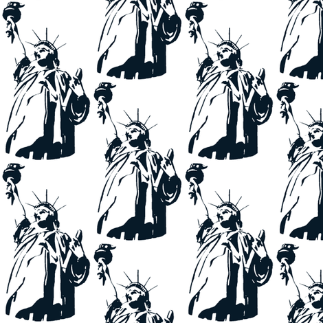 Lady Liberty / navy fabric by paragonstudios on Spoonflower - custom fabric