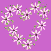 pink flower hearts