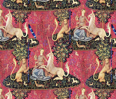 The Lady & The Unicorn Tapestry ~ Medium fabric by peacoquettedesigns on Spoonflower - custom fabric