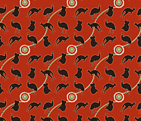 Aboriginal Fauna on Ayres fabric by yomarie on Spoonflower - custom fabric