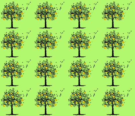 Orange-tree-orchard fabric by cutiecat on Spoonflower - custom fabric