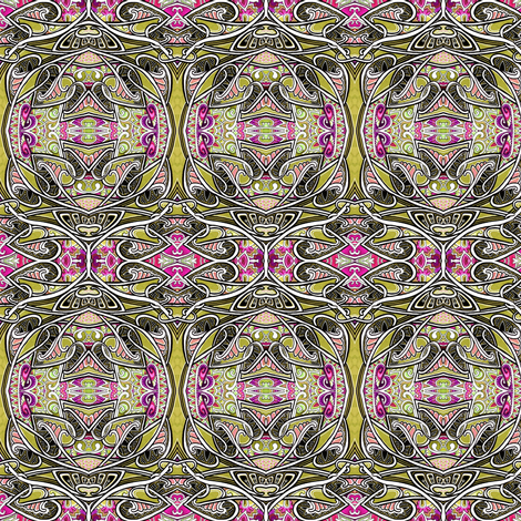 Christmas Eve 1903 (art nouveau orbs and leaves) fabric by edsel2084 on Spoonflower - custom fabric