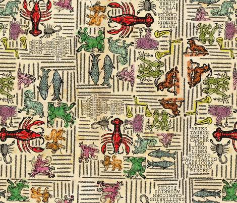 Vintage Zodiac fabric by astarmiller on Spoonflower - custom fabric