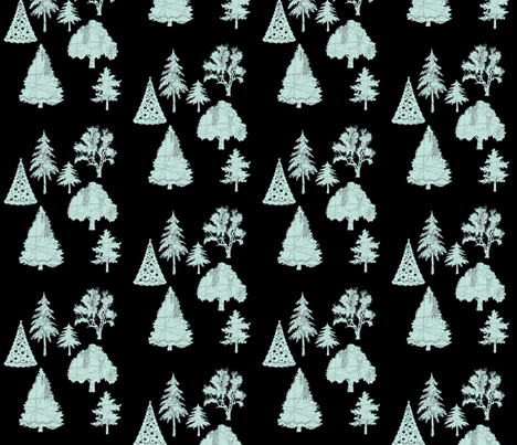 Parisian Patterned Forest fabric by karenharveycox on Spoonflower - custom fabric