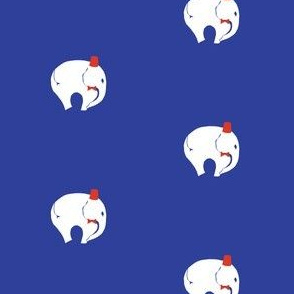 StarrElephant BowTie with Fez - Brighter Blue & Red