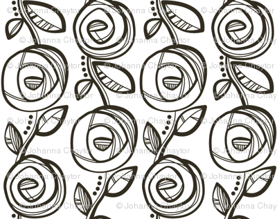 Deco Rose Black n White