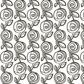 Deco Rose Black n White