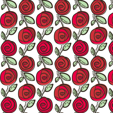 Deco Rose Red fabric by charlotteandstewart on Spoonflower - custom fabric