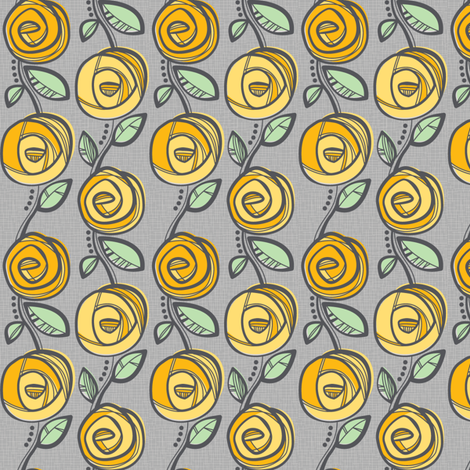 Deco Rose Yellow fabric by charlotteandstewart on Spoonflower - custom fabric