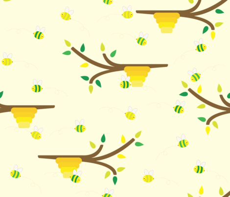 Spring Buzzing fabric by illustrative_images on Spoonflower - custom fabric