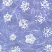 cut paper snow stars in blowing snow