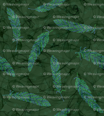 birds of a feather (green with swirls) 