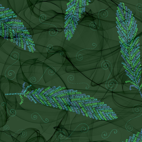 birds of a feather (green with swirls)  fabric by weavingmajor on Spoonflower - custom fabric