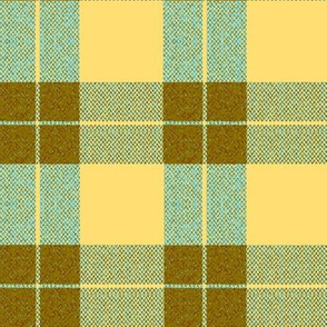 Yellow Palaka brown plaid, teal