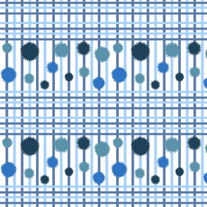 Blue stripes & bubbles pattern