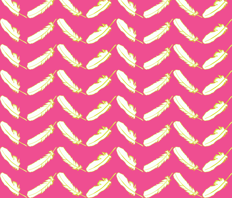 Feather Chevron Hot Pink fabric by curious_nook on Spoonflower - custom fabric
