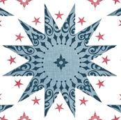 Indigo Chintz Stars