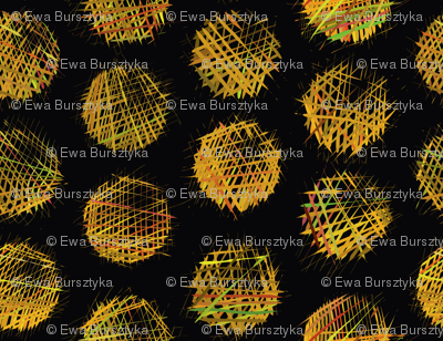 sketchy dots - yellow on black