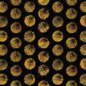 sketchy dots - yellow on black