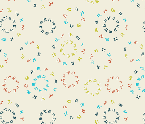 zodiac circles light fabric by ravynka on Spoonflower - custom fabric