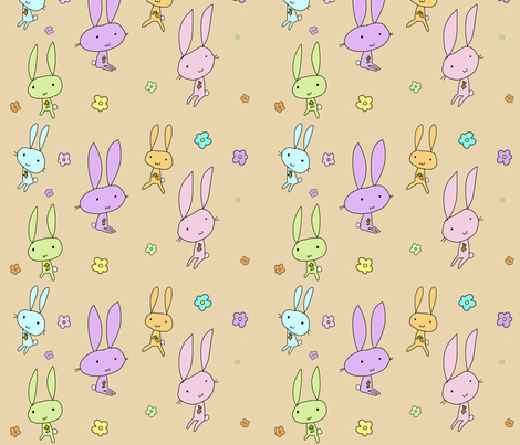 Lovely Bunnies fabric by squeaky_designs on Spoonflower - custom fabric