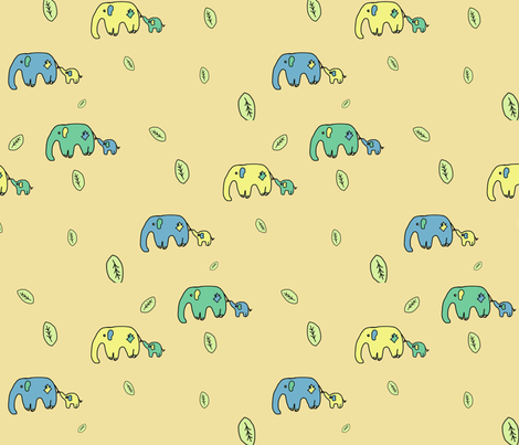 Mother & Baby Elephants fabric by squeaky_designs on Spoonflower - custom fabric