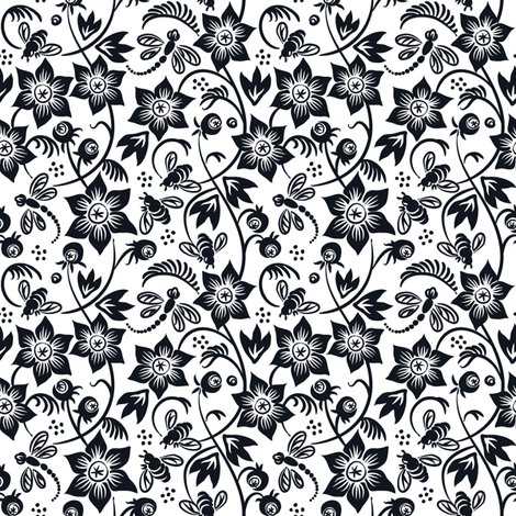 Rdragonfly_bee_floral_bw_shop_preview