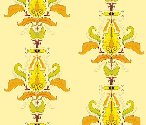 Harvest Damask Stripe