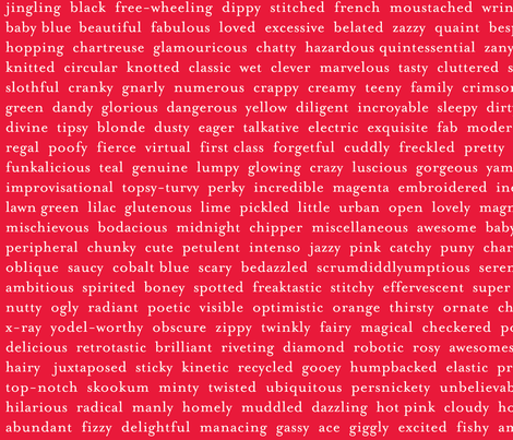 Improv Adjectives - RED fabric by happysewlucky on Spoonflower - custom fabric