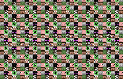 Minecraft_heads_small fabric by makersway on Spoonflower - custom fabric