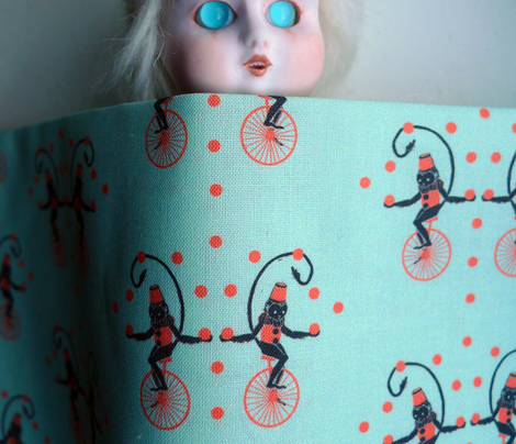 Circus Monkey Turquoise and Coral