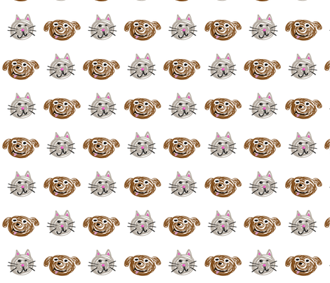 Dog and cat fabric by larsdotter on Spoonflower - custom fabric