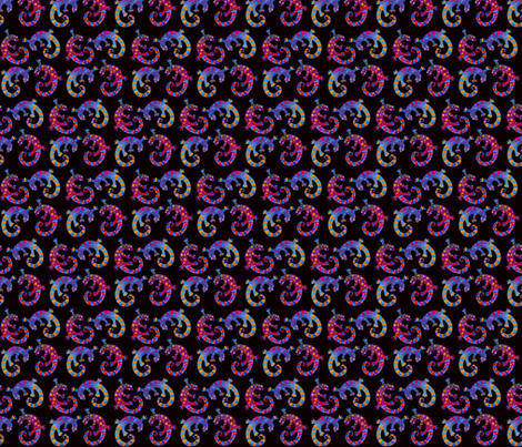 geckos_on_black_background fabric by patti_ on Spoonflower - custom fabric