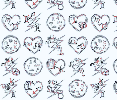 Zodiac compatibility fabric by fantazya on Spoonflower - custom fabric