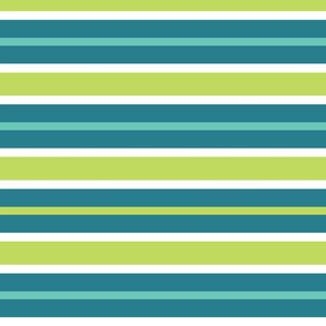 Summer Stripes Blue and Green