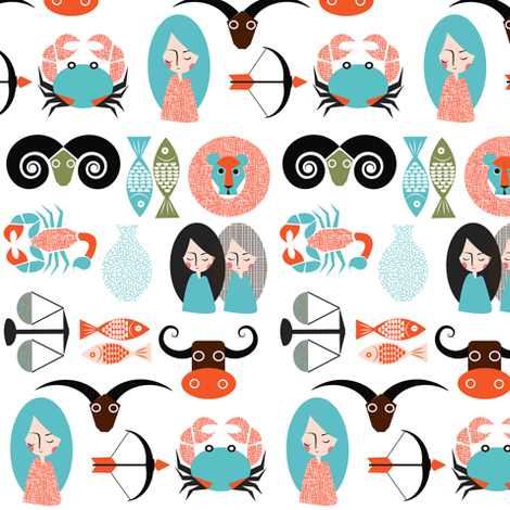 Zodiac fabric by theboutiquestudio on Spoonflower - custom fabric