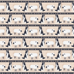 Primitive Border Collie and sheep border - small