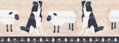 Primitive Border Collie and sheep border - Large width