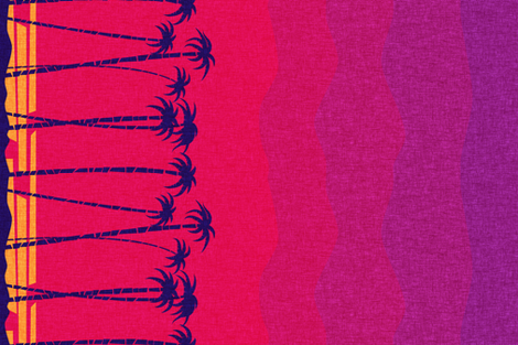 Tiki Beach Border - sunset fabric by jwitting on Spoonflower - custom fabric