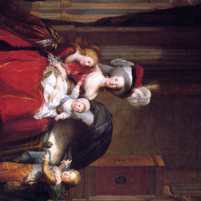 Louise Elisabeth Vigee Le Brun - Marie Antoinette and her Children - 1787 - 1 yard repeat