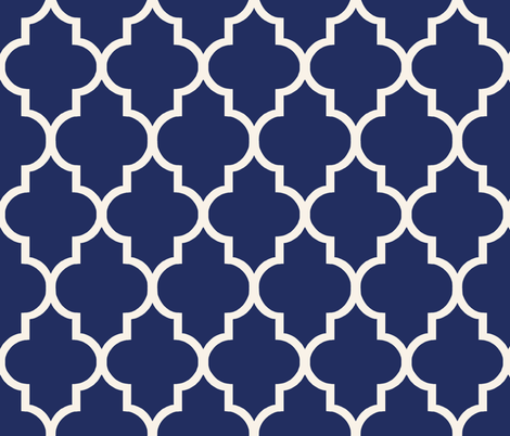 Sapphire and Alabaster Ogee fabric by sparrowsong on Spoonflower - custom fabric