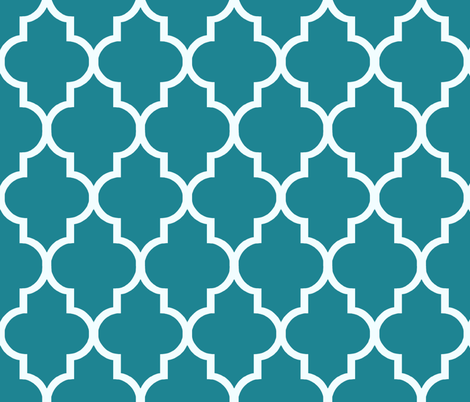 Peacock Teal Ogee fabric by sparrowsong on Spoonflower - custom fabric