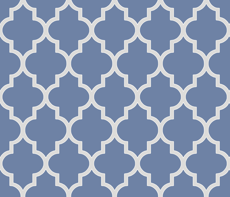 French Blue and Sterling Ogee fabric by sparrowsong on Spoonflower - custom fabric